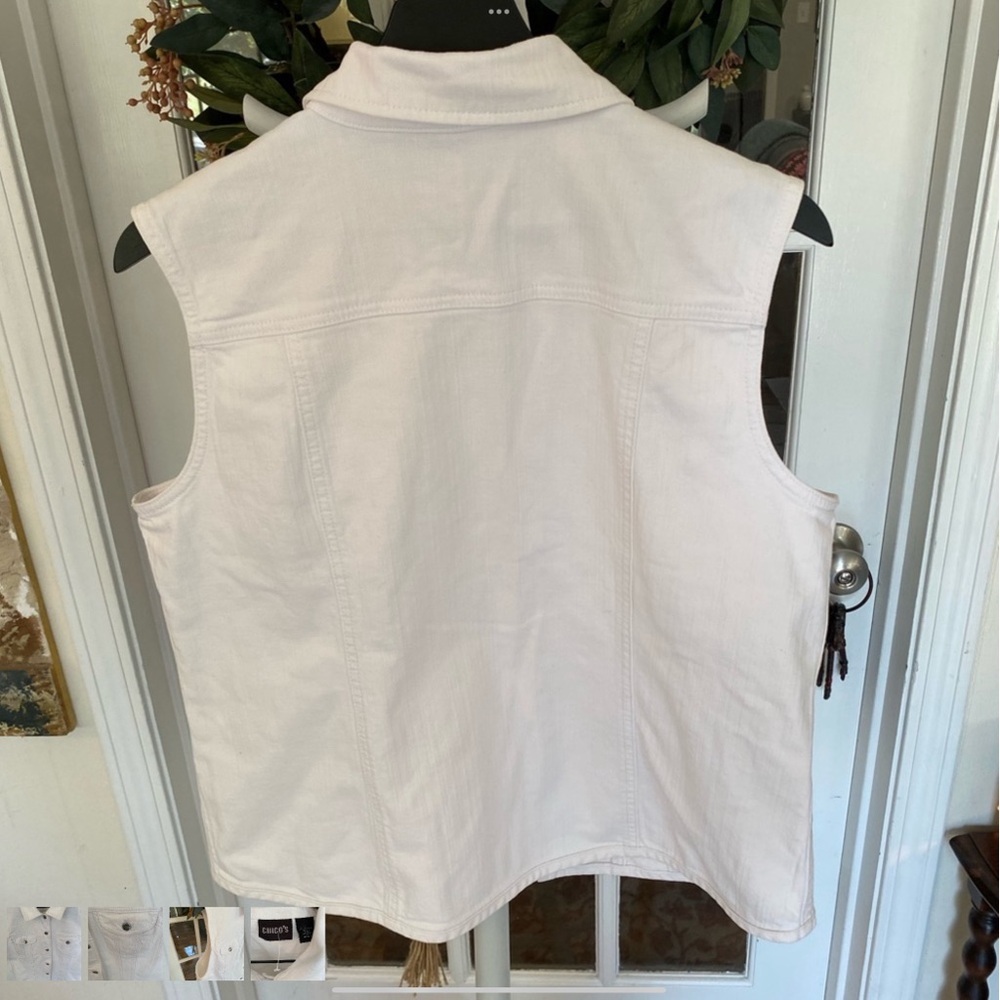 NWOT Chico's White Jean vest - Picture 2 of 6